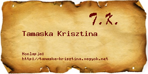 Tamaska Krisztina névjegykártya